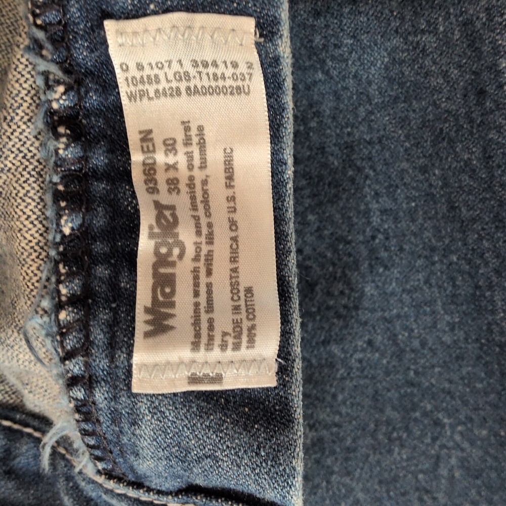 Wrangler Men's Dark Blue Straight Jeans 38 X 30 - Picture 2 of 5